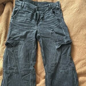 Washed black American Eagle Cargo Pants